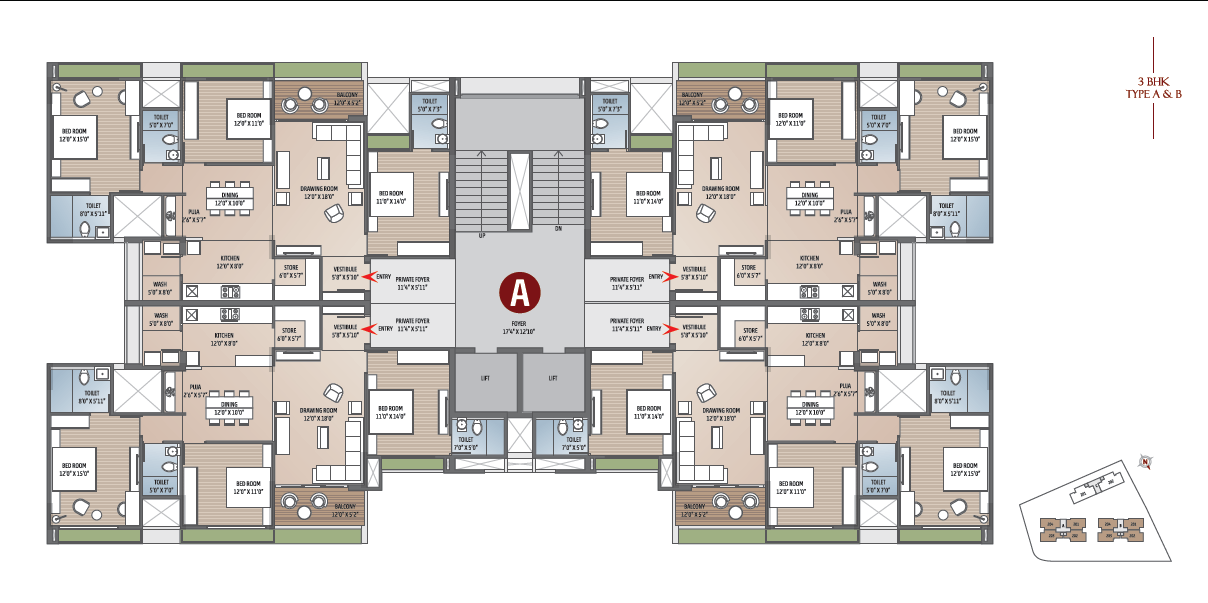 3 BHK 303 Sq. Yards Residential Flat / Appartment for Sale in Chandkheda Ahmedabad - Media 4